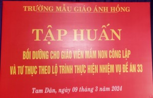 TỔ CHỨC TẬP HUẤN BỒI DƯỠNG CHO CBGV MẦM NON CÔNG LẬP VÀ TƯ THỤC THEO LỘ TRÌNH THỰC HIỆN NHIỆM VỤ ĐỀ ÁN 33.